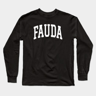 Fauda White Text College Style Long Sleeve T-Shirt